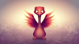 baby red dragon illustration, dragon HD wallpaper