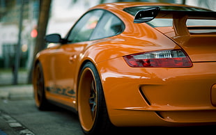 orange sports coupe, Porsche, Porsche 911, car, orange