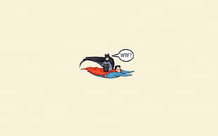 Batman riding on Superman illustration HD wallpaper