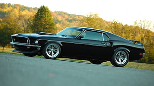 black muscle car, Ford Mustang, car, tuning
