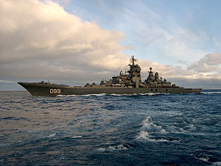 green 099 battle ship, ship, warship, Russian, Russian Navy HD wallpaper
