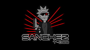 Rick Sanchez T-800 illustration, Rick and Morty, Rick Sanchez, endoskeleton, Terminator HD wallpaper