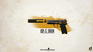 USP-S Orion poster, Counter-Strike, Counter-Strike: Global Offensive, Heckler & Koch USP, Handgun HD wallpaper