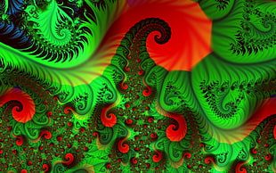 green and red optical illusion HD wallpaper