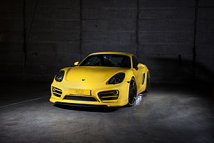 yellow sports coupe