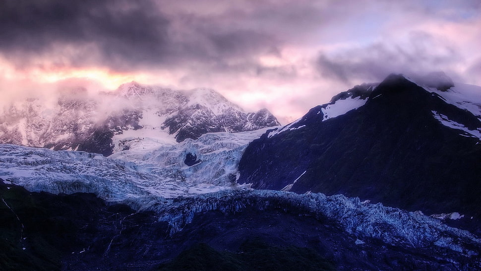 snow covered mountain during daylight HD wallpaper