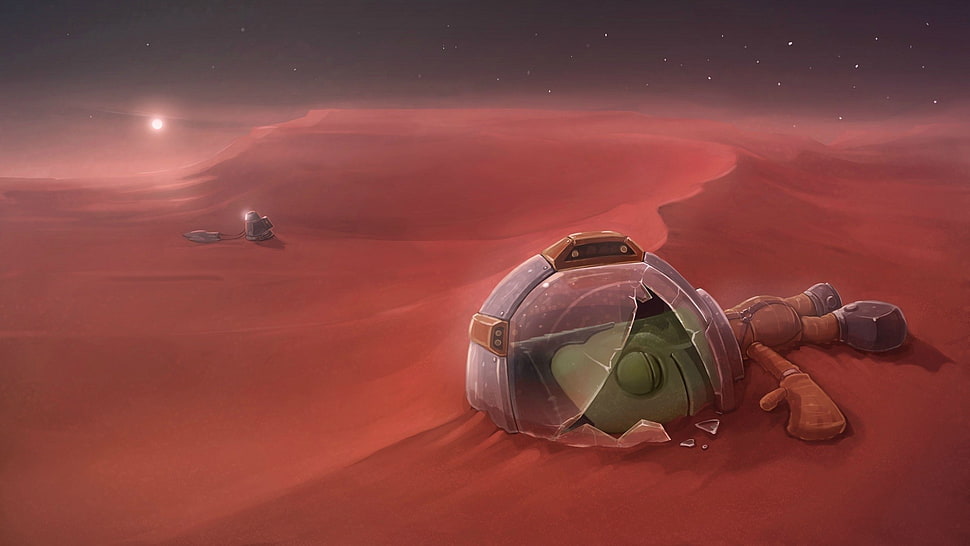 spaceman illustration, Kerbal Space Program, space, space art, artwork HD wallpaper