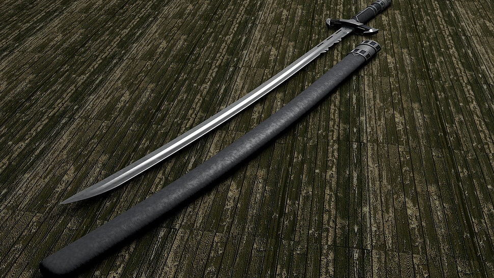 gray hilt sword, sword, sabre, weapon HD wallpaper