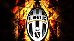 white and black Juventus logo wallpaper
