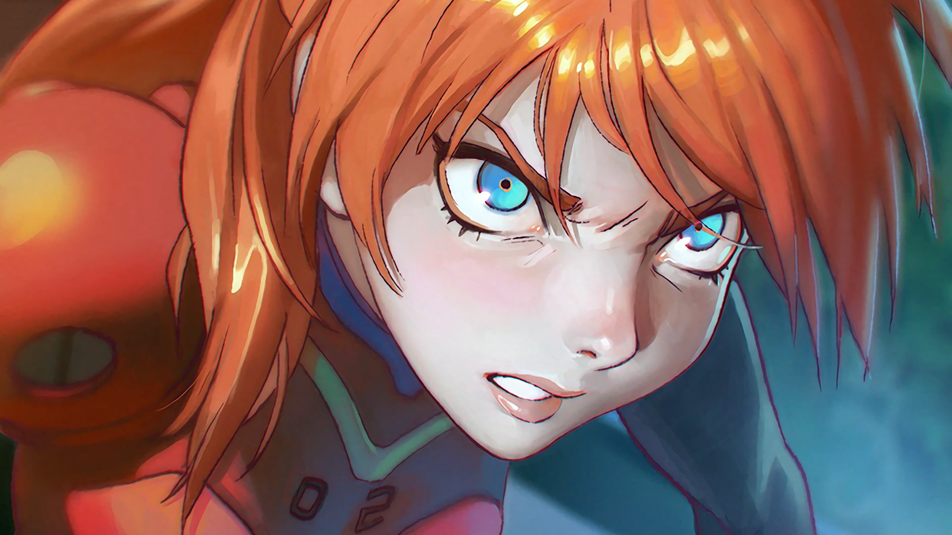 Red haired female anime character, Neon Genesis Evangelion ...