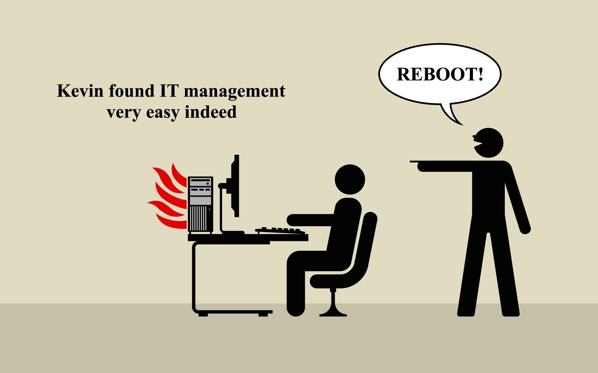 Reboot! illustration, office, cartoon, computer, humor HD wallpaper |  Wallpaper Flare