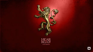 Hear of Roar logo, Game of Thrones, A Song of Ice and Fire, digital art, House Lannister