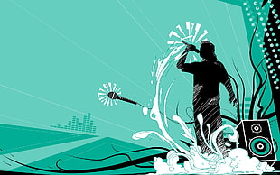 man singing illustration