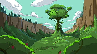 green tree digital graphic artwork
