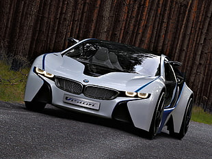 white BMW i8 HD wallpaper