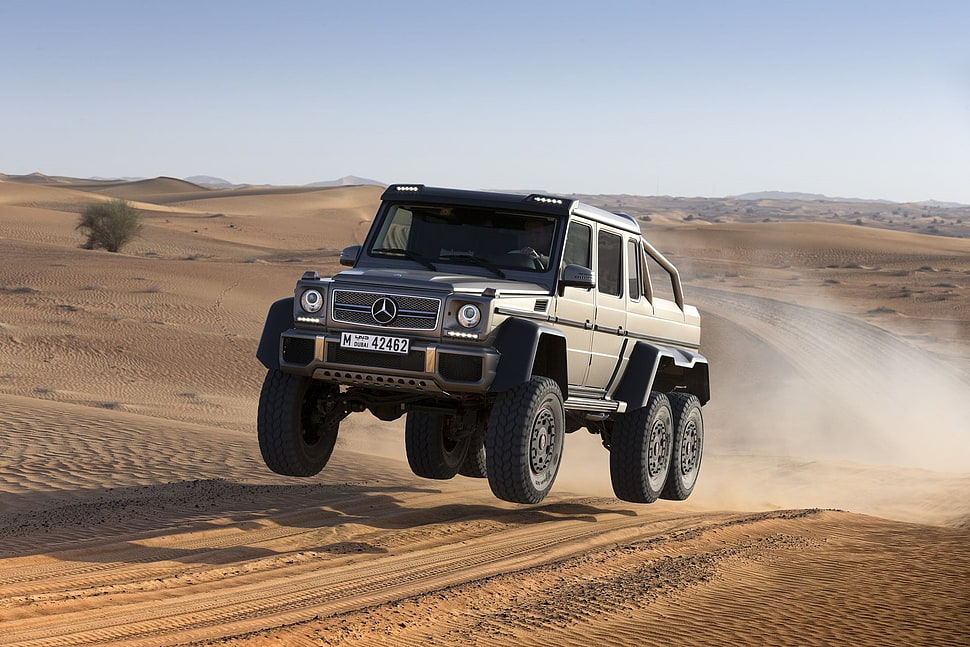 gray Mercedes-Benz car, Gelenvagen, Mercedes-Benz G-Class, Mercedes-Benz, 6x6 HD wallpaper