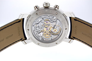 round silver-colored mechanical watch, watch, technology, Vacheron Constanin, luxury watches HD wallpaper