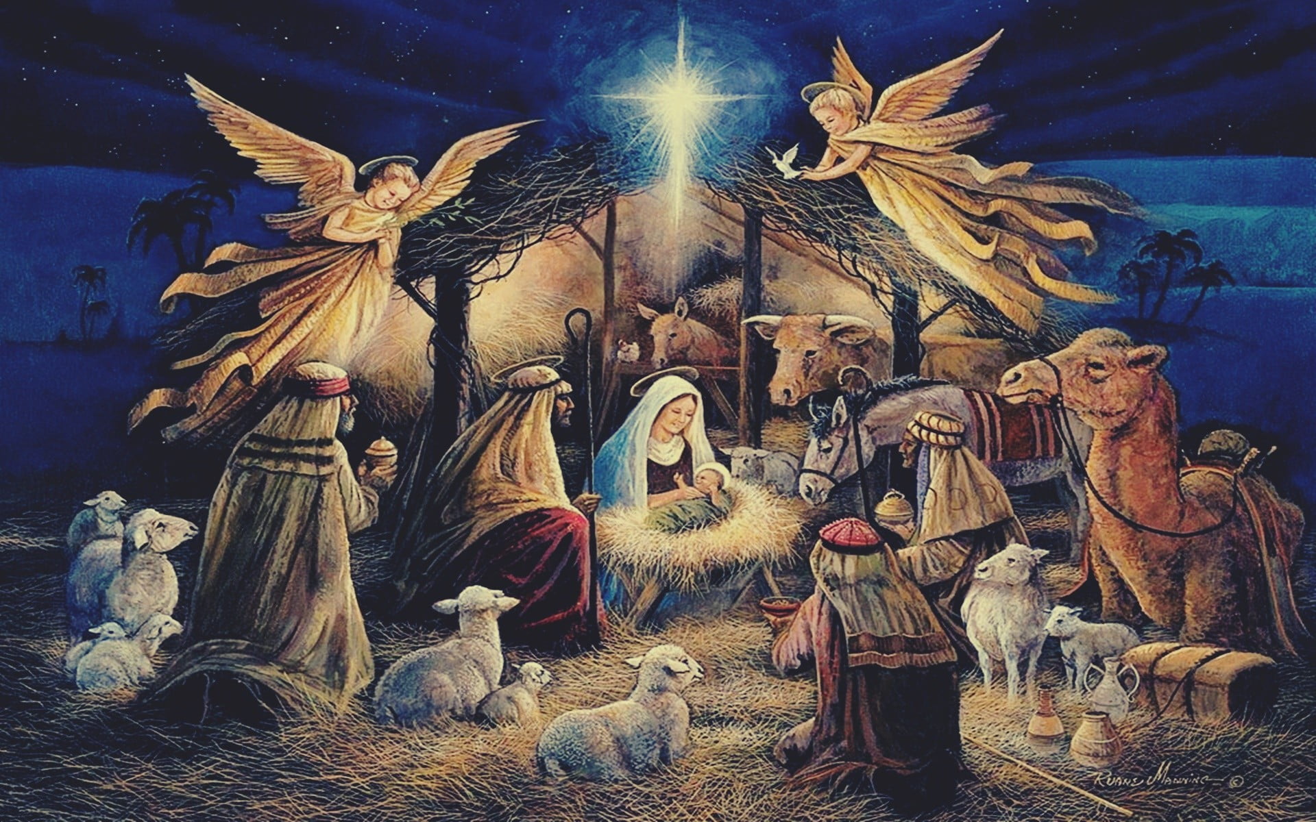 Nativity of Jesus painting HD wallpaper | Wallpaper Flare