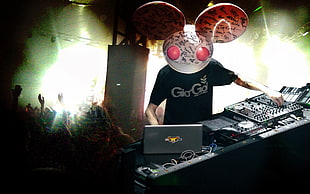 DJ with rabbit mask HD wallpaper