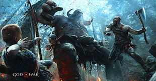 God of War digital wallpaper, jose daniel, God of War, creature, Kratos