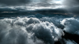sea of clouds, nature, storm, clouds
