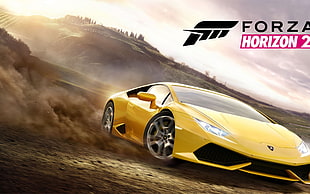 Forza Horizon 2 wallpaper, Forza Horizon 2, car, video games, yellow cars HD wallpaper
