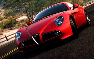 red Bugatti car