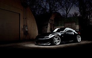 black coupe, 370Z, Nissan 350Z, tuning, car