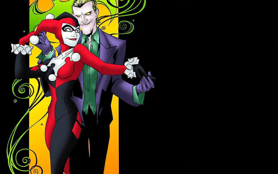 The Joker and Harley Quinn digital wallpaper, Joker, Harley Quinn HD wallpaper
