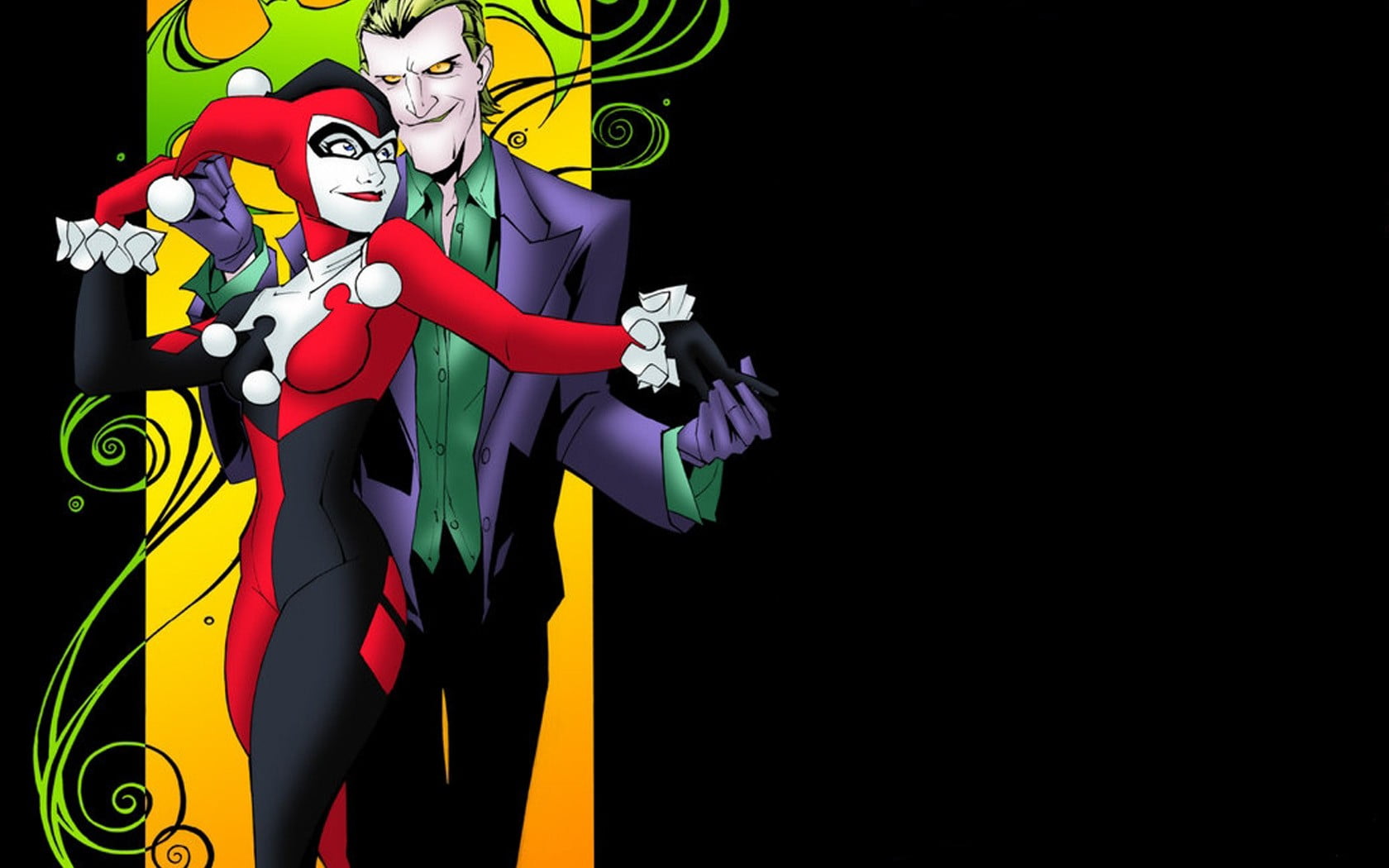 The Joker and Harley Quinn digital wallpaper, Joker, Harley Quinn