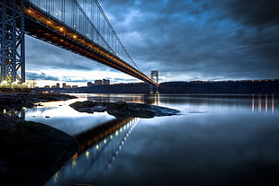 Brooklyn Bridge, bridge, George Washington Bridge, Hudson River, New York City HD wallpaper