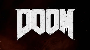 Doom poster, screen shot, Doom (game), logo, typographic