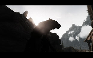 silhouette of animal, The Elder Scrolls V: Skyrim, werewolves, video games