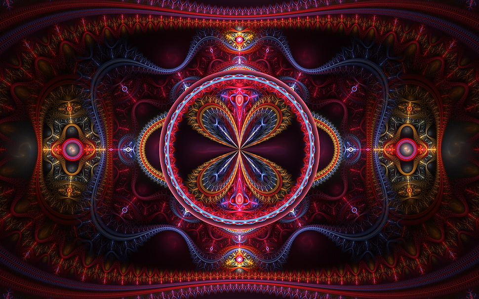 pink, blue and black optical illusion HD wallpaper