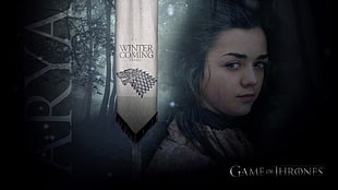 Game of Thrones Winter Coming digital wallpaper, Game of Thrones, Arya Stark, Maisie Williams