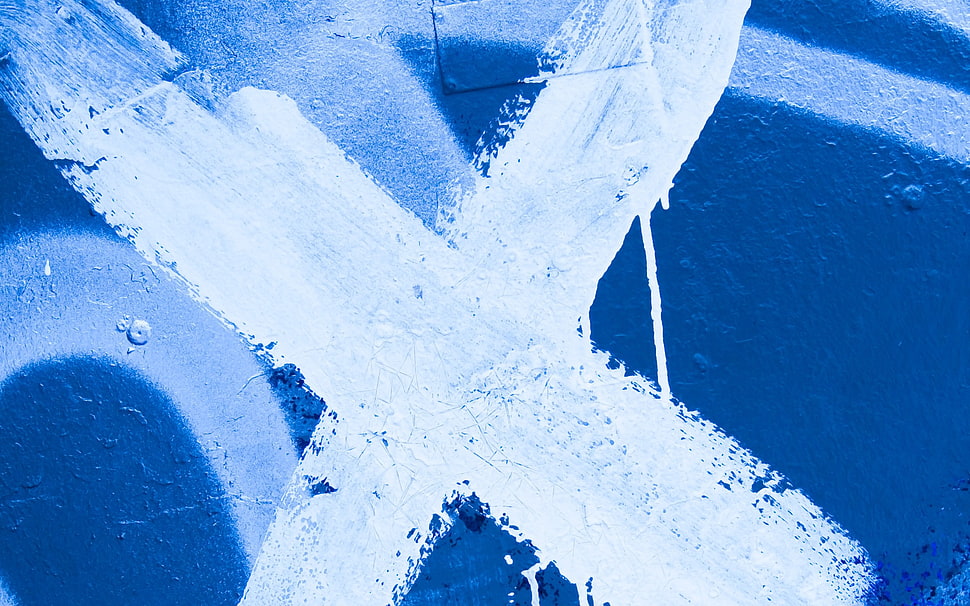 white and blue abstract painting HD wallpaper