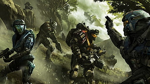 soldiers on halo game application wall paper