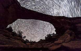 time lapse photography of canon and stars HD wallpaper