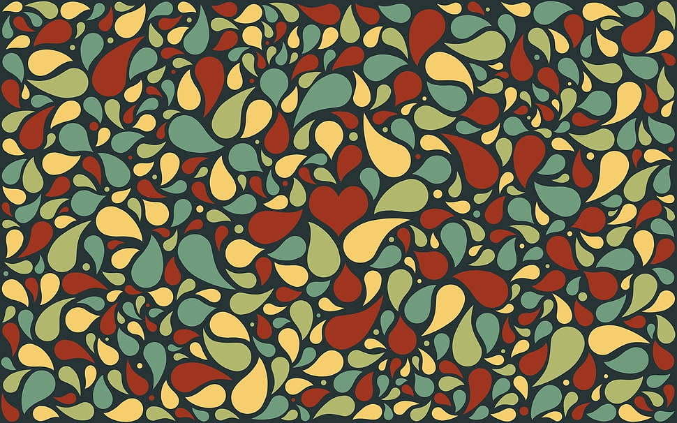 beige, blue, and red illustration HD wallpaper