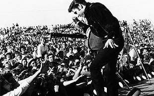 Elvis Presley concert grayscale poster