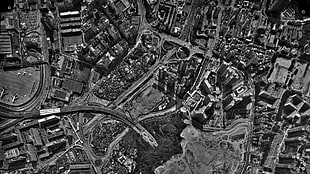 aerial photo of city, Hong Kong, airport, airplane, tunnel HD wallpaper