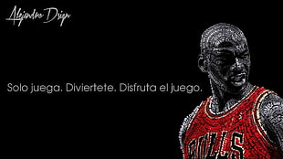 Michael Jordan, typographic portraits, Chicago Bulls, basketball HD wallpaper