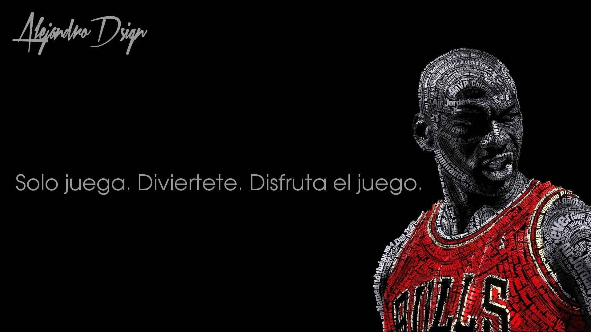 Michael Jordan, typographic portraits, Chicago Bulls, basketball