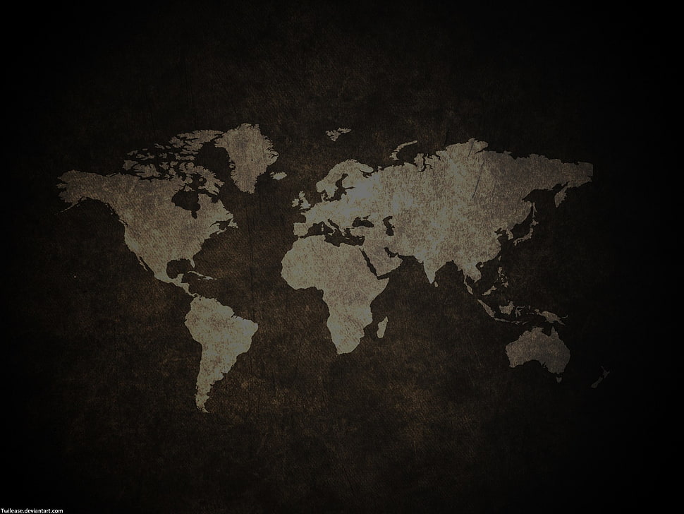 white and brown map illustration, world map HD wallpaper