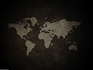 white and brown map illustration, world map