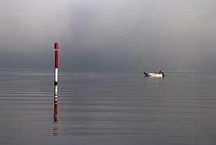 white canoe   landscape photography shot