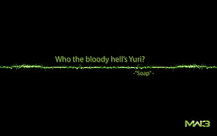 who the blood hell's yuri text, Call of Duty: Modern Warfare 3, quote, video games, simple background HD wallpaper