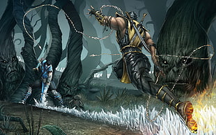 Mortal Kombat Subzero and Scorpion, Mortal Kombat, scorpion, Sub-Zero HD wallpaper