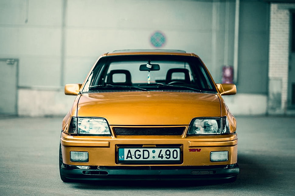 yellow vehicle, old car, car, orange, Kadett HD wallpaper