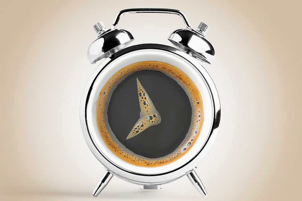 coffee clock illustration HD wallpaper